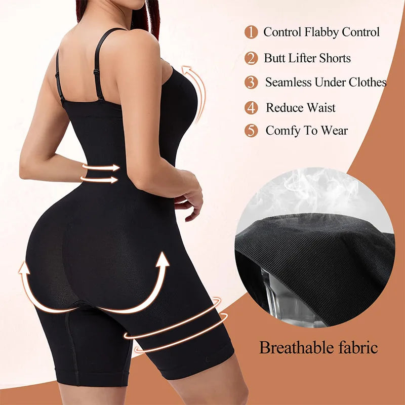 Women's Shapewear Bodysuits Butt Lifter Body Shaper Strapless Seamless Mid Thigh plus Size Sweat Vest for Women