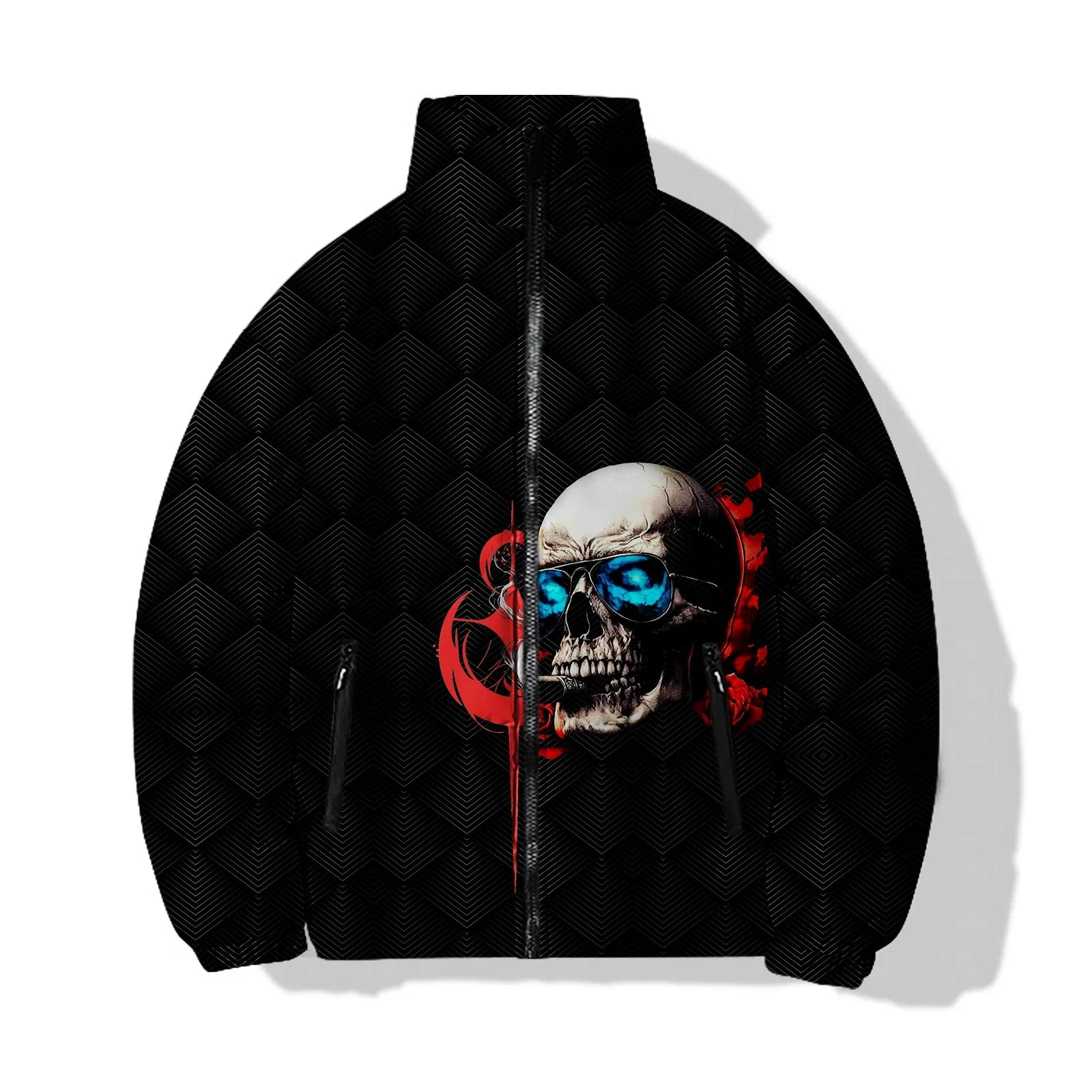 Dark Style Men's Clothing 2024 Sculpture Parka Winter Man Roses New in Down Jacket Cool Design Skull Knight Sweatshirts Parkas