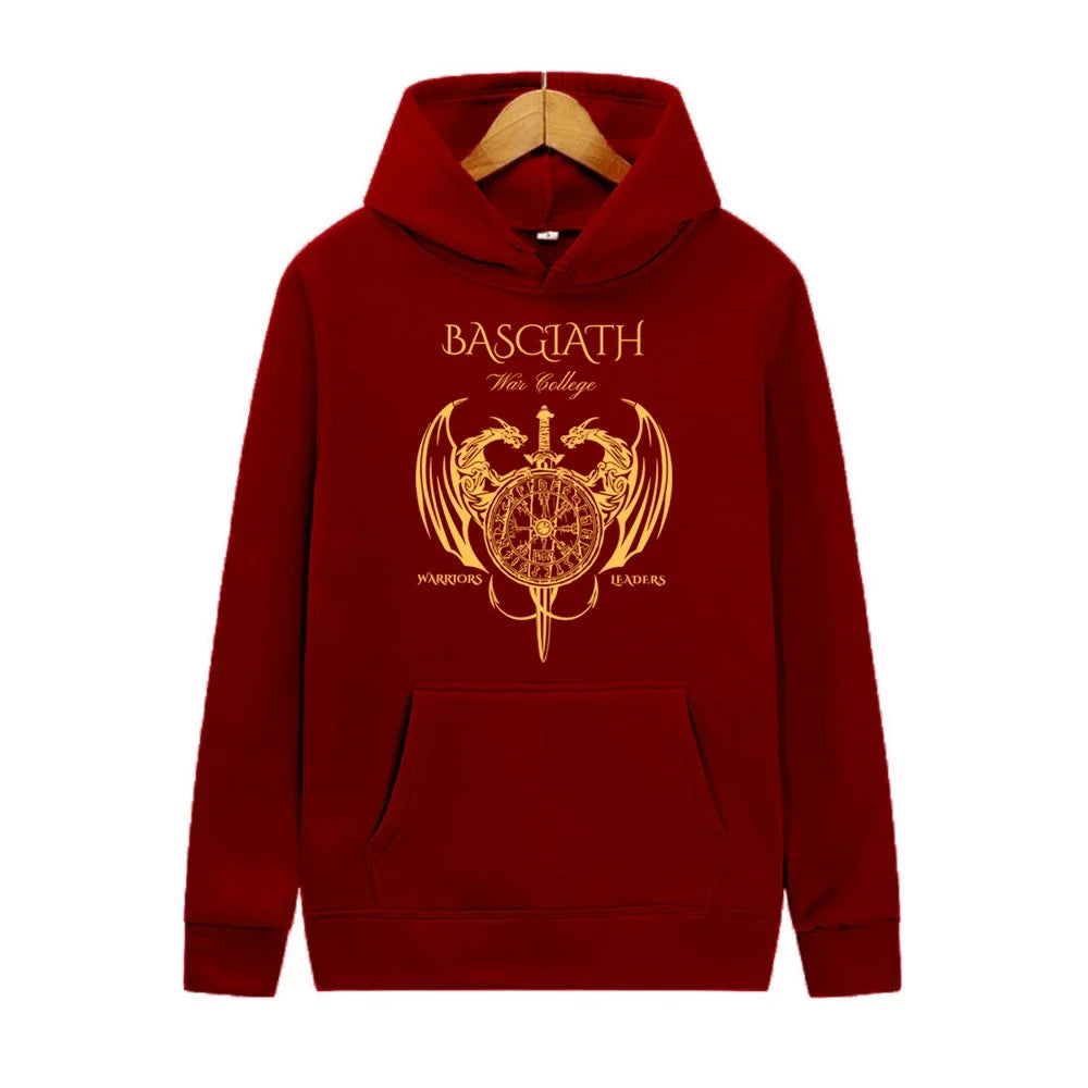 Basgiath War College Hoodie Fourth Wing Dragon Rebecca Yoros Hooded Sweatshirt Sarah J Mass Merch Cool Dragon Hoodies Fans Gift