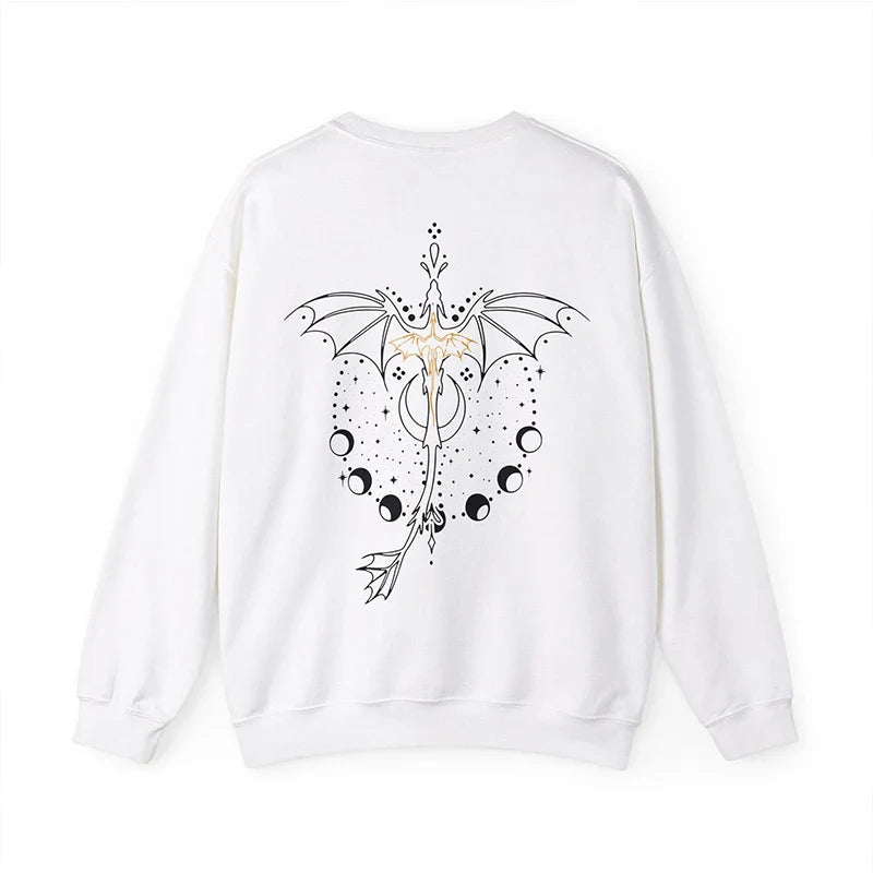 Fourth Wing Basgiath War College Women Sweatshirt Back Printed Long Sleeve Hoodies  Dragon Rebecca Yoros Clothes Vintage Tops