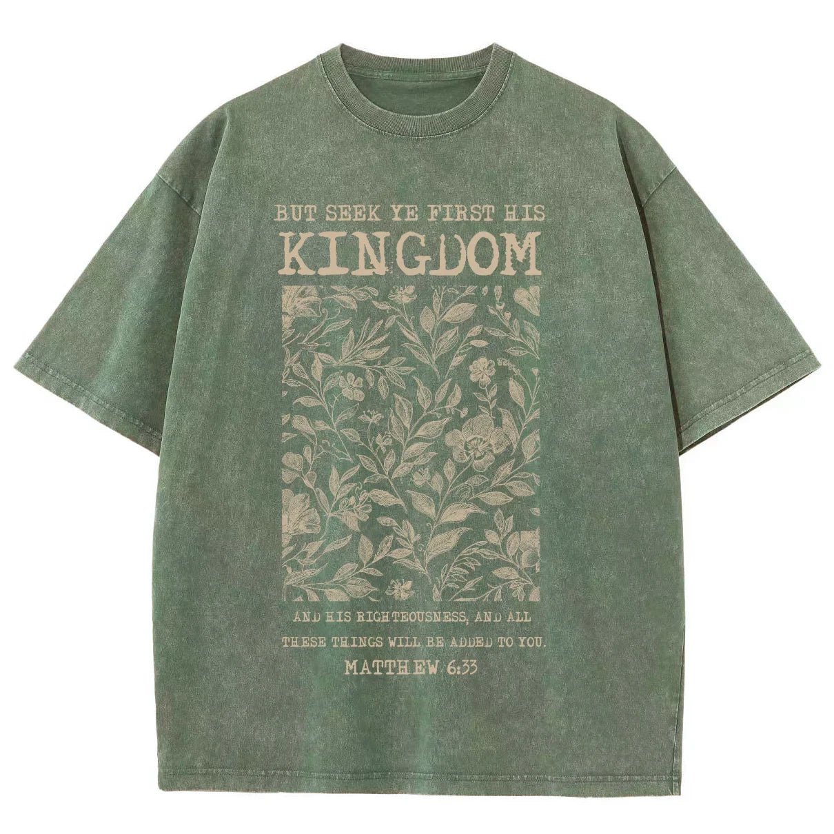 God Kingdom Graphic Printed Washed Tshirt For Men, Oversized Faith TShirt  For Unisex  Women 100% Cotton Hip  Four Seasons Tops