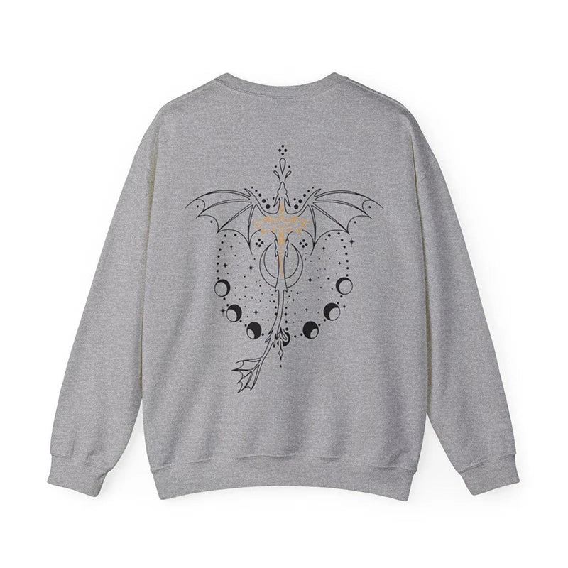 Fourth Wing Basgiath War College Women Sweatshirt Back Printed Long Sleeve Hoodies  Dragon Rebecca Yoros Clothes Vintage Tops