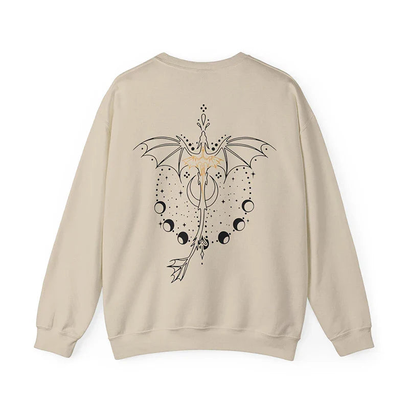 Fourth Wing Basgiath War College Women Sweatshirt Back Printed Long Sleeve Hoodies  Dragon Rebecca Yoros Clothes Vintage Tops